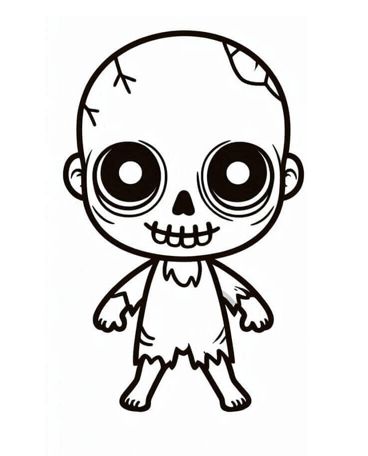 Yazdırılabilir Zombi Görseli Boyama Sayfası