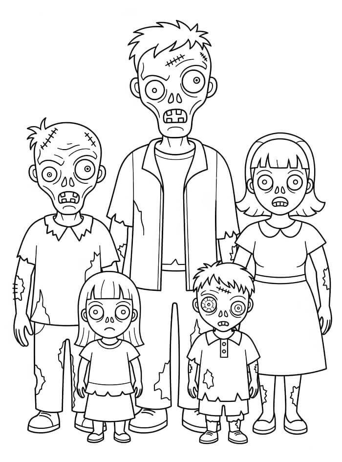 Yazdırılabilir Zombi Resmi Boyama Sayfası