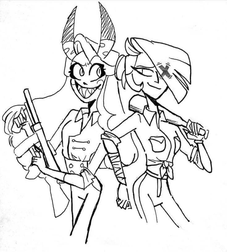 Yazdırılacak Hazbin Hotel Boyama Sayfası