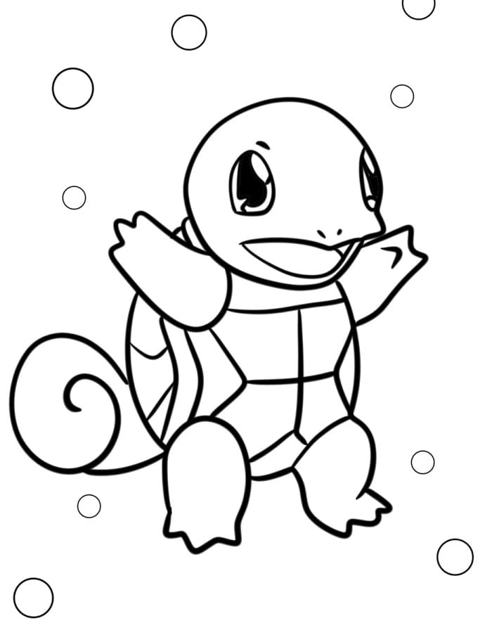 Yazdırılacak Squirtle Boyama Sayfası