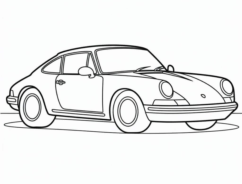 Yolda Porsche Boyama Sayfası