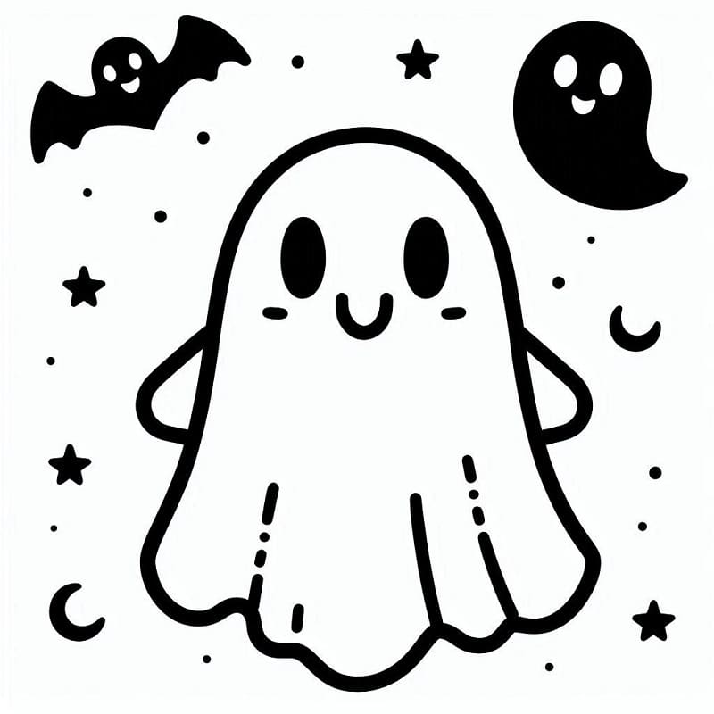 Zarif Hayalet Boyama Sayfası