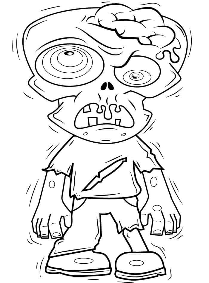 Zombi Cadılar Bayramı Boyama Sayfası