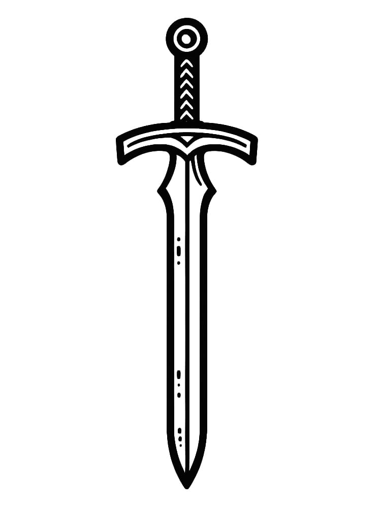 3 Yaş Çocuklar İçin Kılıç Boyama Sayfası