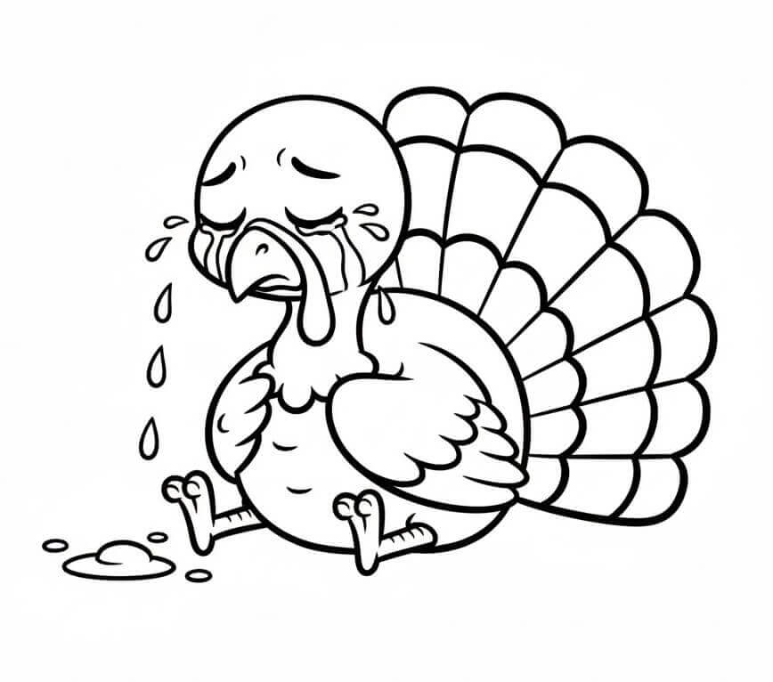 Ağlayan Hindi Boyama Sayfası