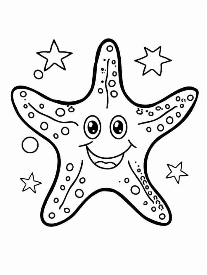 Animasyonlu Denizyıldızı Boyama Sayfası
