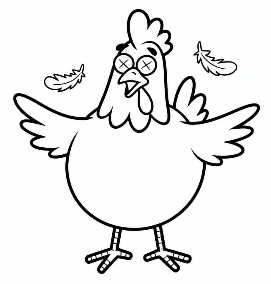 Aptal Tavuk Boyama Sayfası