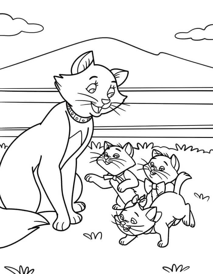 Aristokediler Disney Boyama Sayfası