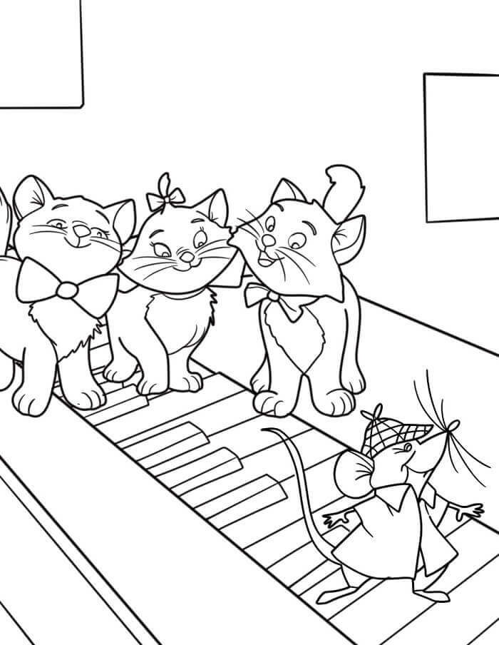 Aristokediler Yazdırma Boyama Sayfası