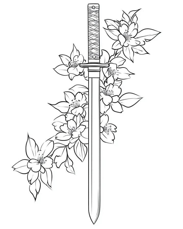 Basit Kılıç Boyama Sayfası