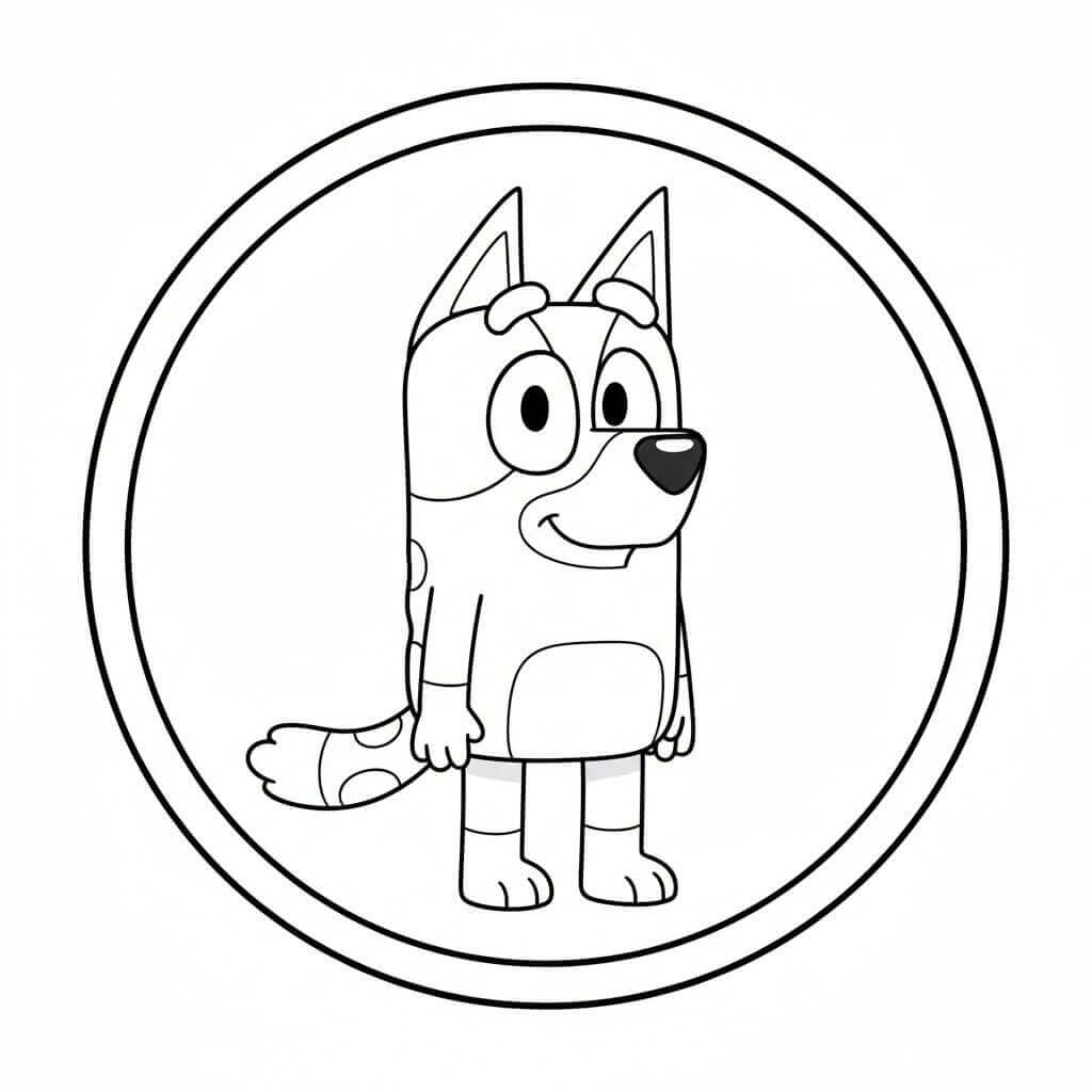Basit Sevimli Bluey Boyama Sayfası