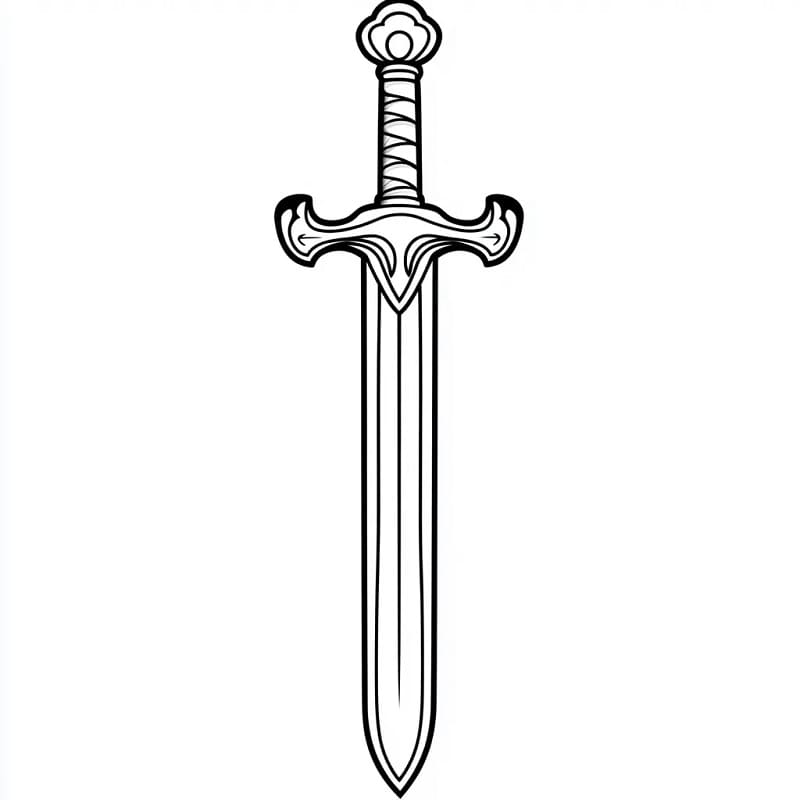 Bedava Kılıç Boyama Sayfası