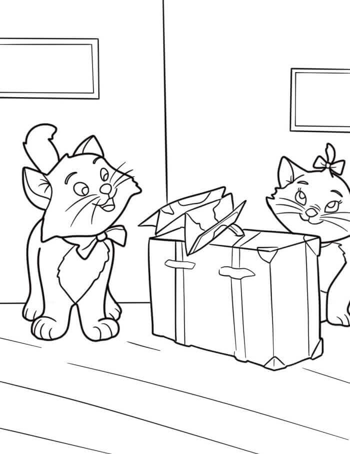 Bedava Yazdırılabilir Aristokediler Boyama Sayfası