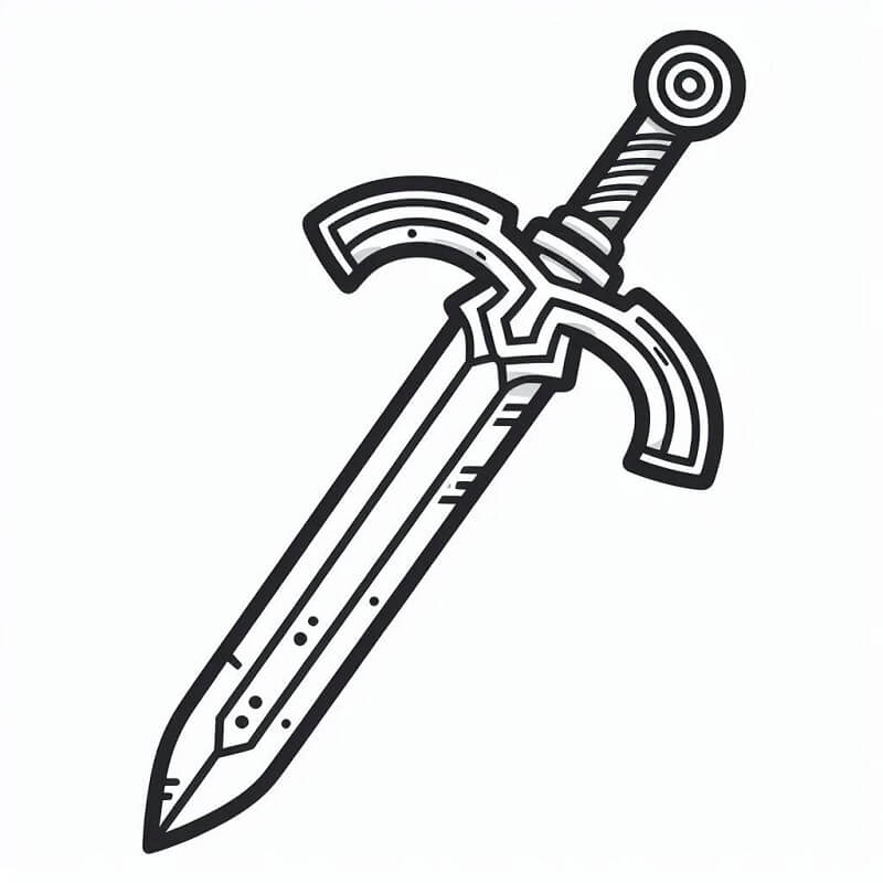 Bedava Yazdırılacak Kılıç Boyama Sayfası