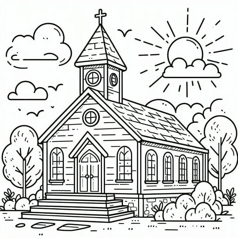 Bir Kilise Boyama Sayfası