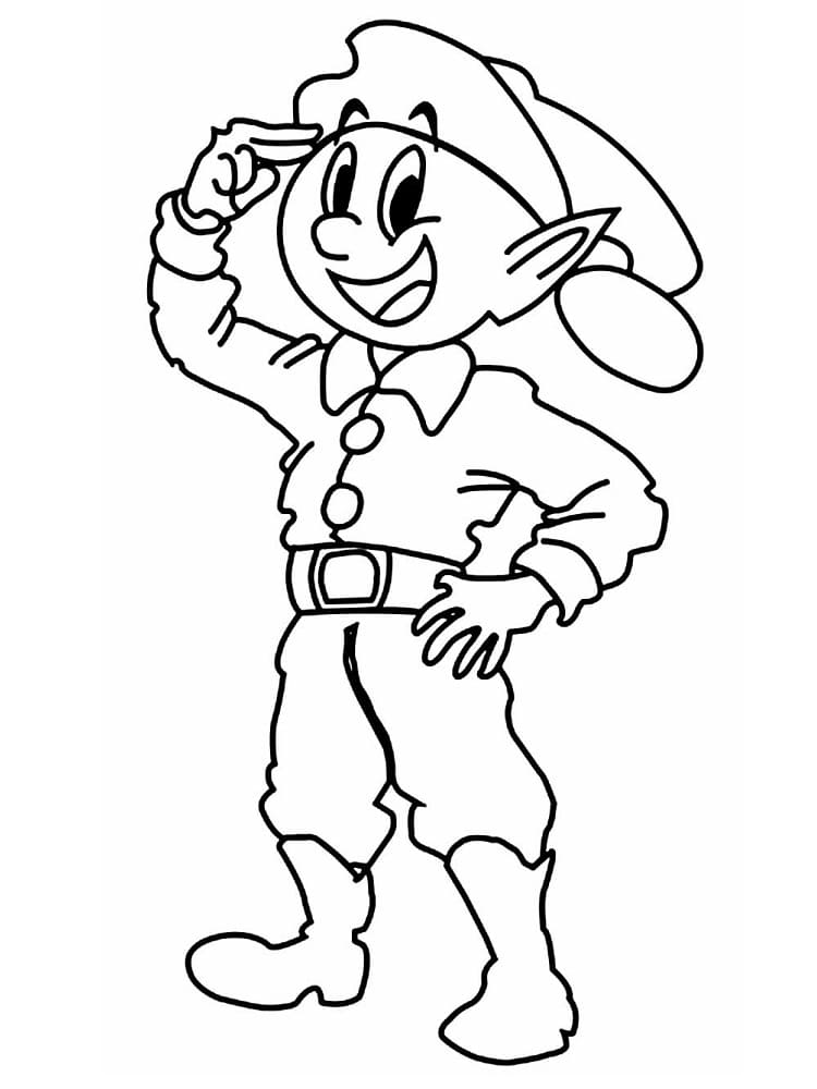 Bir Noel Elfi Boyama Sayfası