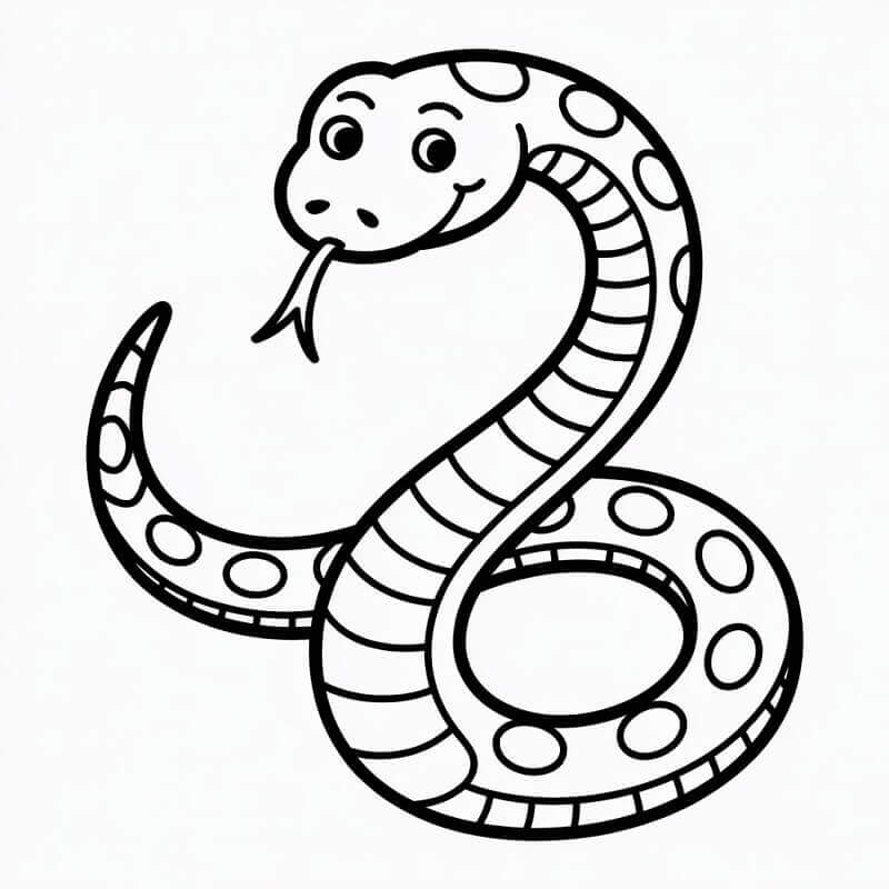 Bir Sevimli Yılan Boyama Sayfası
