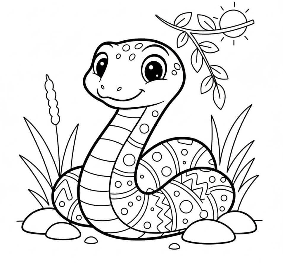 Bir Yılan Boyama Sayfası