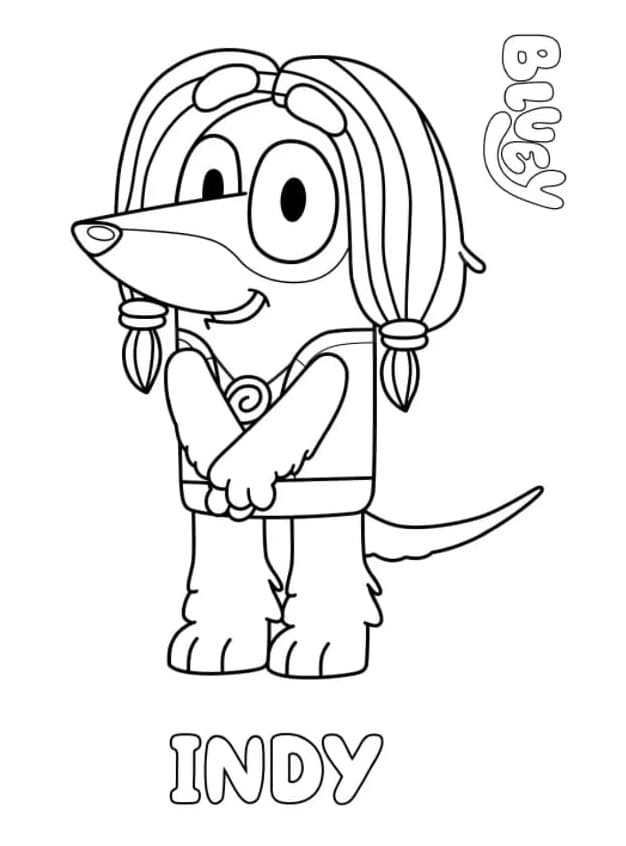 Bluey'den Indy Boyama Sayfası