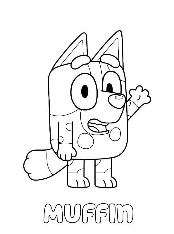 Bluey'den Muffin Boyama Sayfası