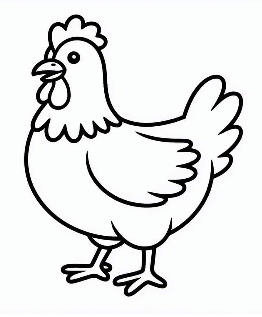 Büyük Tavuk Boyama Sayfası