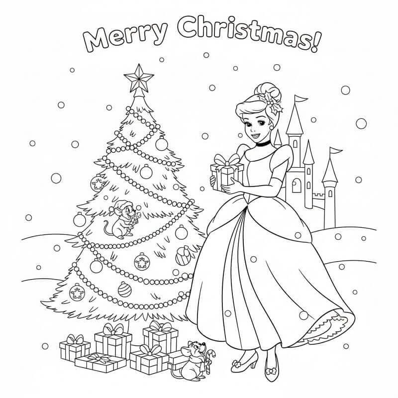 Cinderella Noel'de Boyama Sayfası