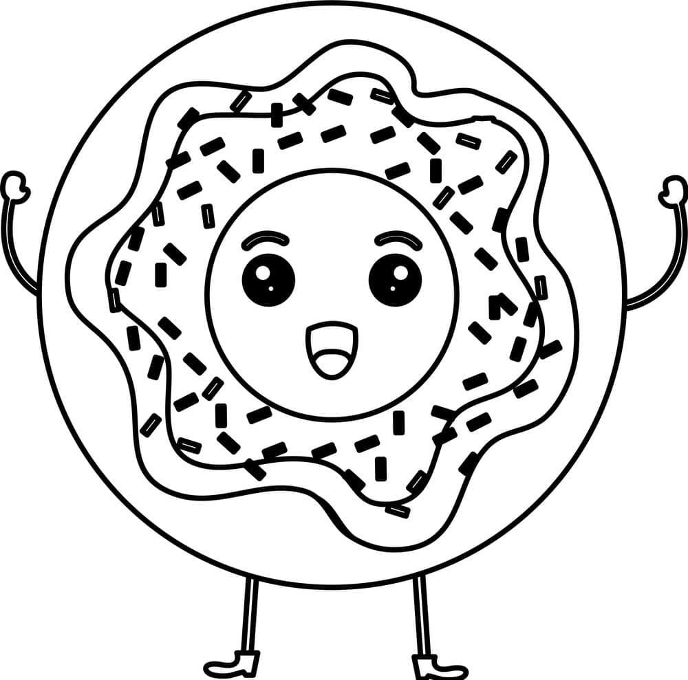 Çizgi Donut Boyama Sayfası