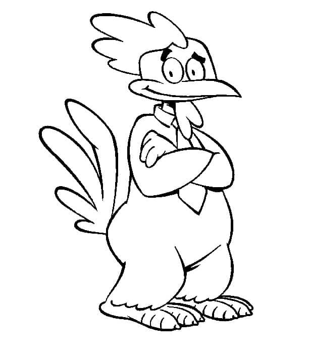 Çizgi Tavuk Boyama Sayfası