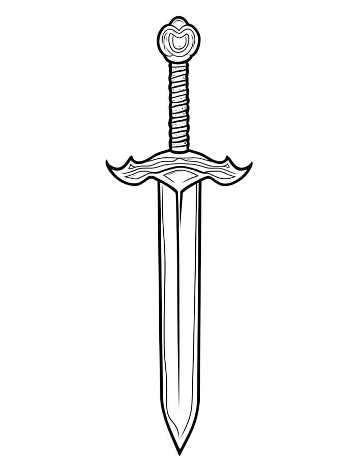 Çocuklar İçin Bedava Kılıç Boyama Sayfası