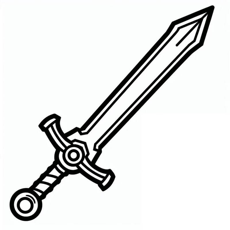 Çocuklar İçin Kılıç Yazdırılabilir Boyama Sayfası