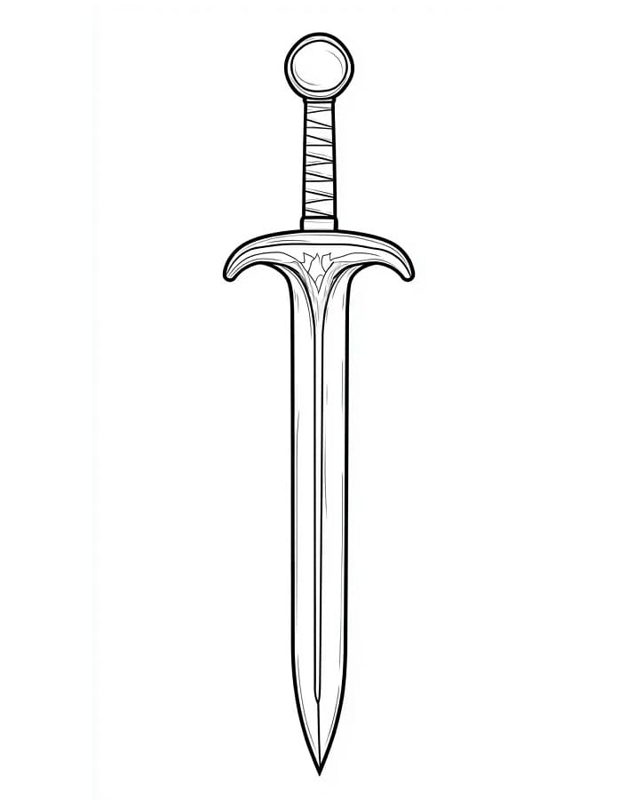 Çocuklar İçin Kılıç Boyama Sayfası
