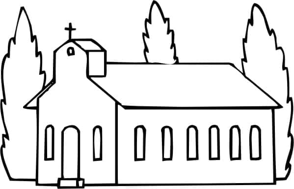 Çocuklar İçin Kilise Yazdırılabilir Boyama Sayfası