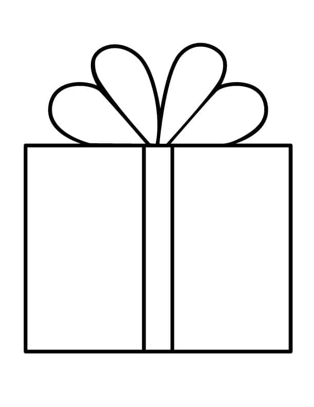 Çok Basit Noel Hediyesi Boyama Sayfası