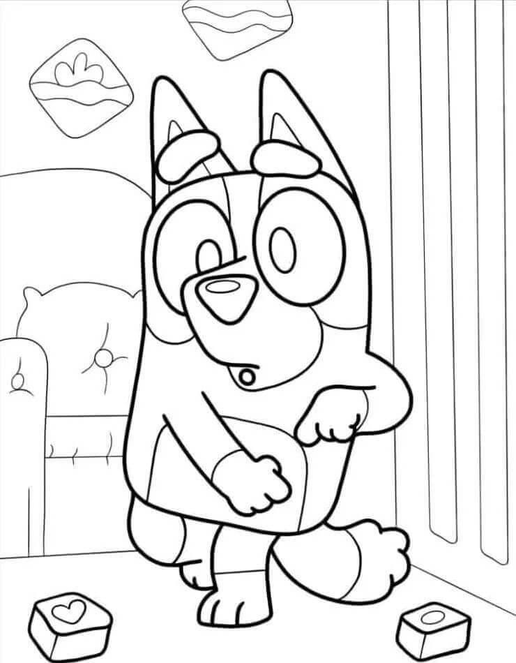 Çok Komik Bluey Boyama Sayfası