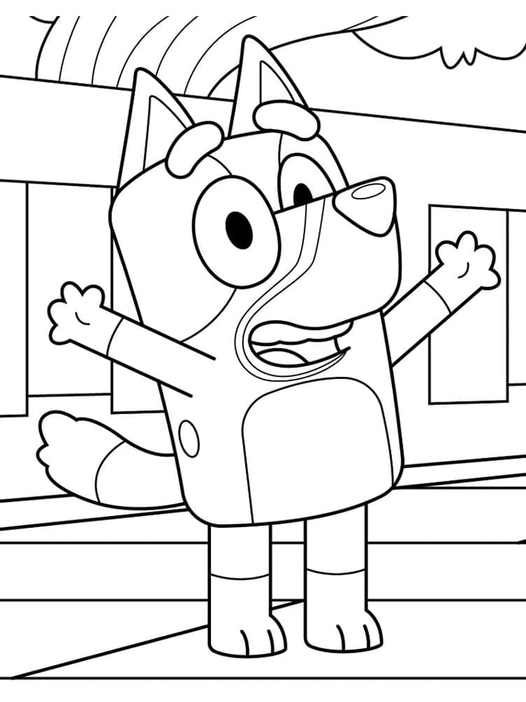 Çok Neşeli Bluey Boyama Sayfası