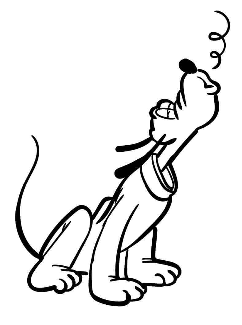 Çok Sevimli Pluto Boyama Sayfası