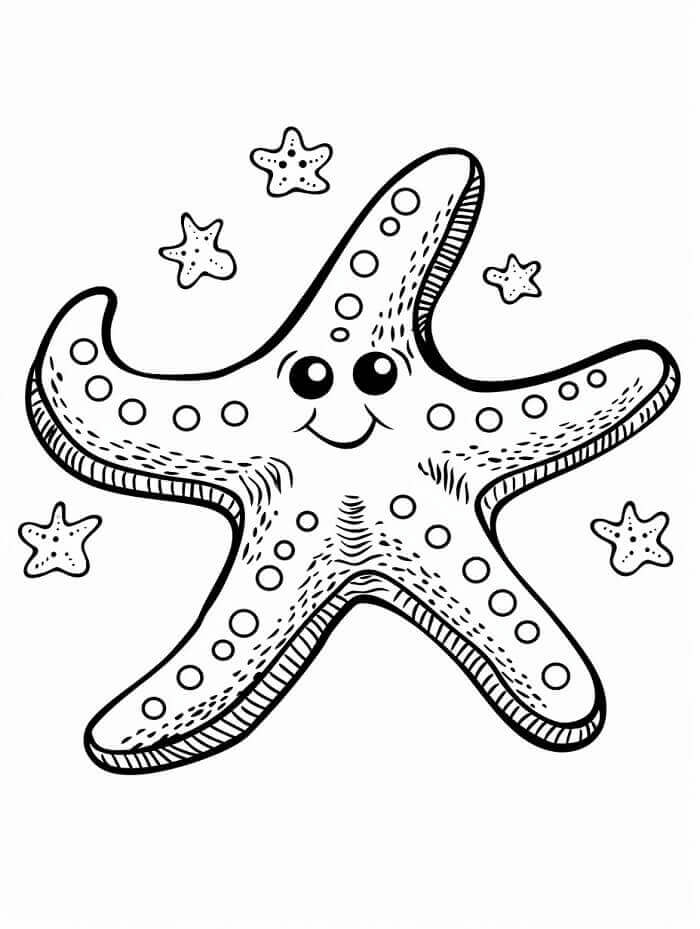 Çok Tatlı Denizyıldızı Boyama Sayfası