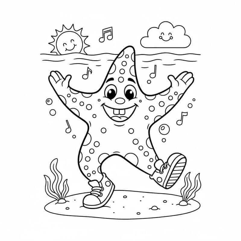 Dans Eden Denizyıldızı Boyama Sayfası