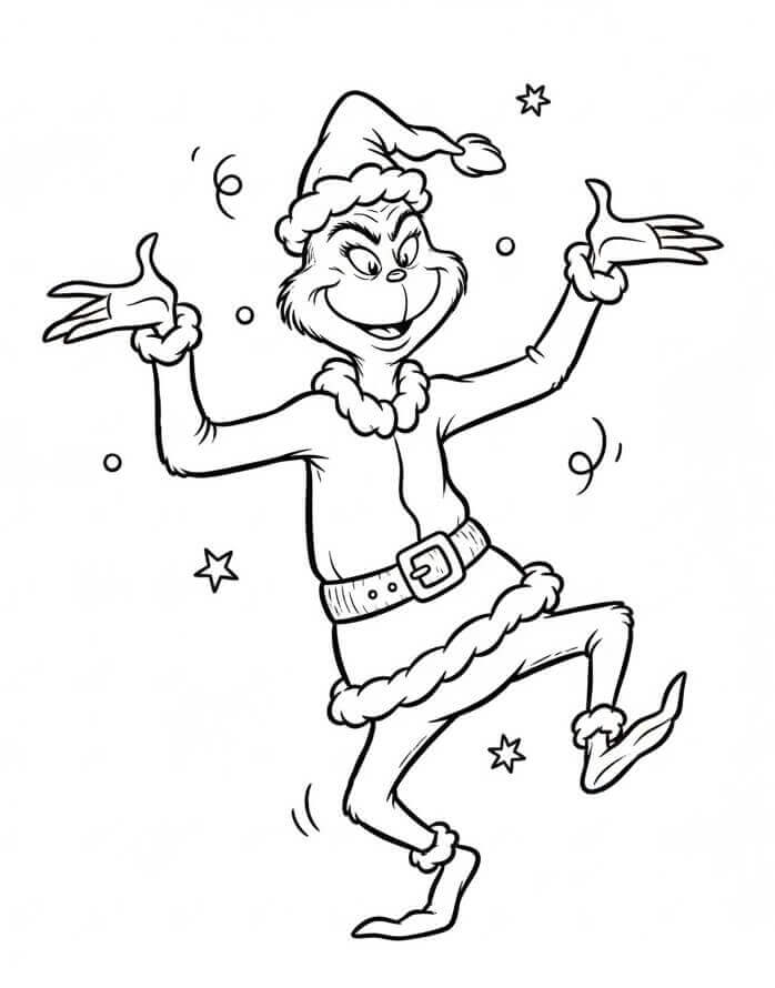 Dans Eden Grinch Boyama Sayfası