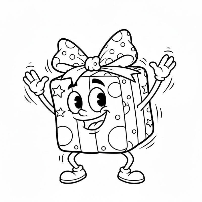 Dans Eden Noel Hediyesi Boyama Sayfası