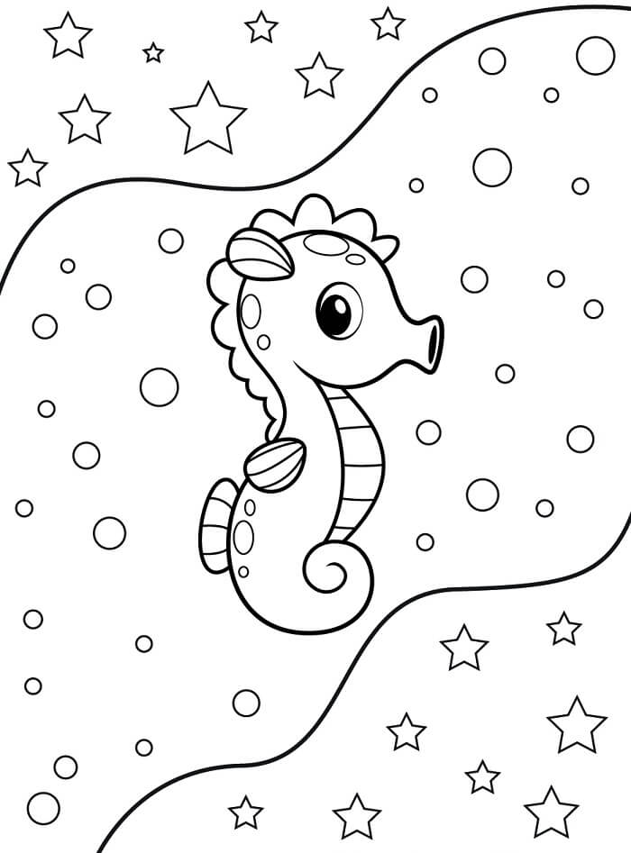 Denizatı Yazdırılabilir Çocuklar İçin Boyama Sayfası