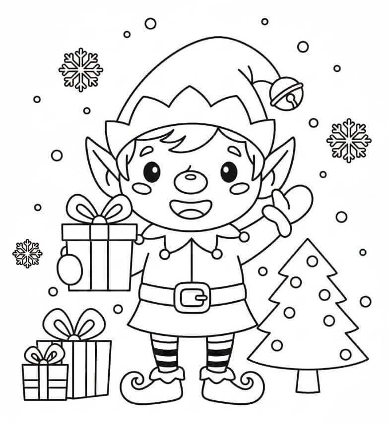 El Sallayan Noel Elfi Boyama Sayfası