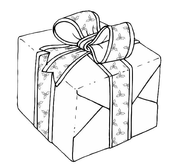 Gratis Yazdırılabilir Noel Paketi Boyama Sayfası