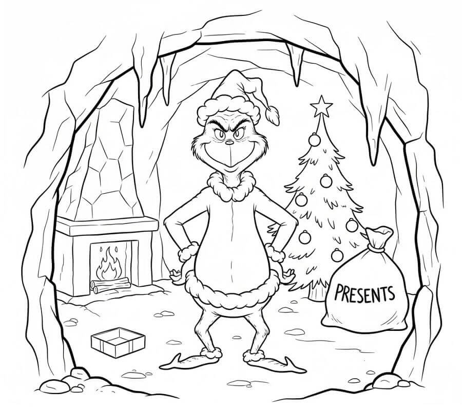 Grinch Evde Boyama Sayfası