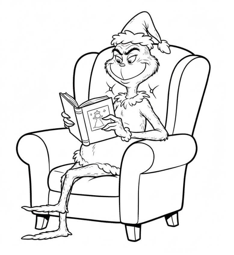 Grinch Koltukta Boyama Sayfası
