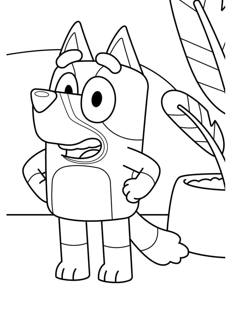 Gülen Bluey Boyama Sayfası