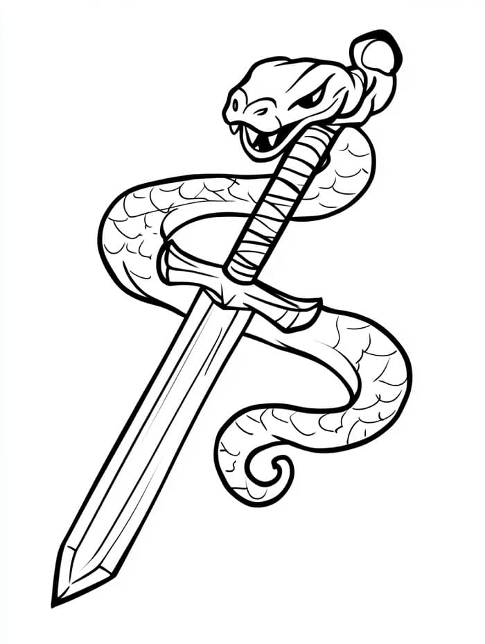 Güzel Kılıç Boyama Sayfası