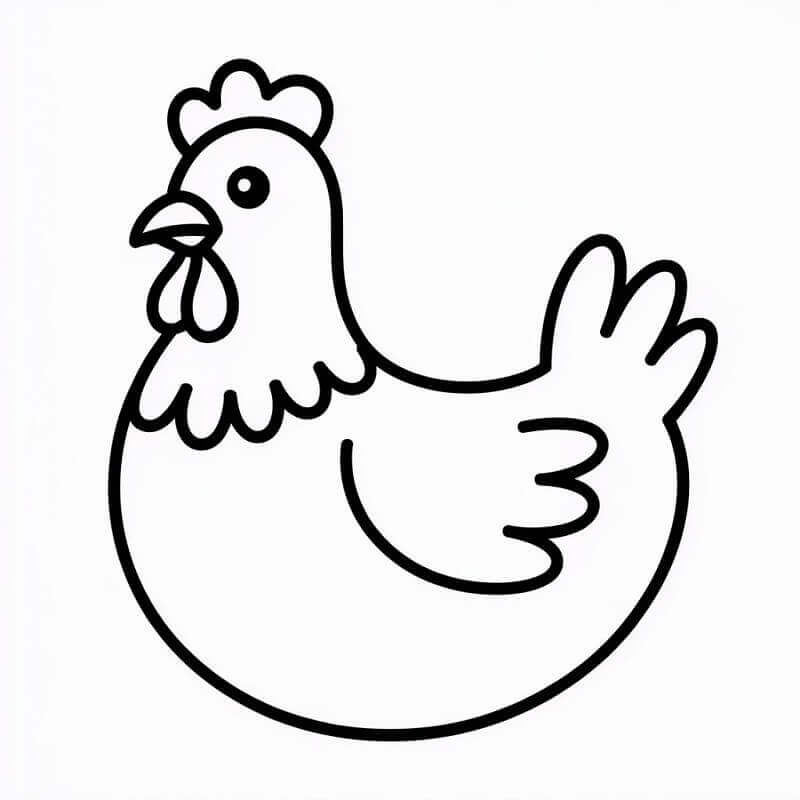Güzel Tavuk Boyama Sayfası
