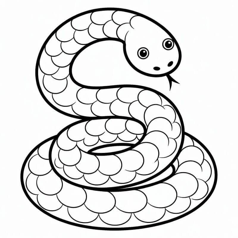 Güzel Yılan Boyama Sayfası