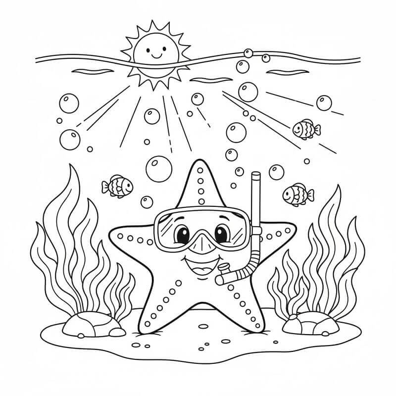 Harika Denizyıldızı Boyama Sayfası